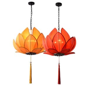 Classical Chinese Lotus Buddha Ceiling Lamp