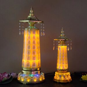 Buddha pagoda Temple Tower shaped lotus lamps LED bright for long light rotatable multifunctional plug-in Buddhist item