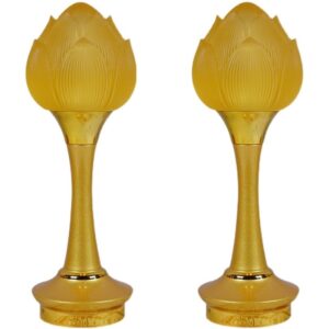 Buddhist Prayer Lamp - Colorful Lotus LED Buddha Lamp for Home & Temple Use