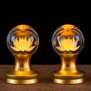 Crystal Inner Carving Lotus LED Light