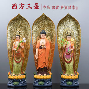 Three Saints of the West Statue home decor Amitabha Mahasthamaprapta Bodhisattva Avalokitesvara Guanyin figurine Buddha item