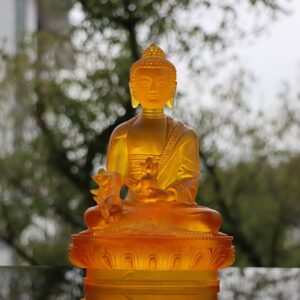 Seven color Medicine Buddha statue Tantric Imitation coloured glaze figurine resin family hall household Tibetan Buddhism ornament