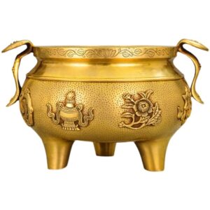 Pure copper Eight Treasures Incense Burner Ornament Home family hall for worshipping temple Buddha Tibetan Buddhism Censer
