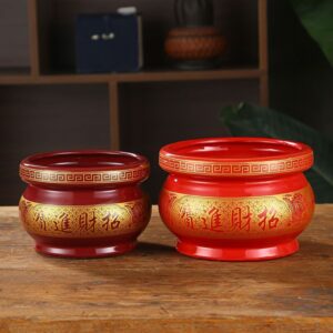 Ceramic Incense Burner Household Incense Offering Worship for Buddha incensory Buddhist Hall Sandalwood Censer Red/Black