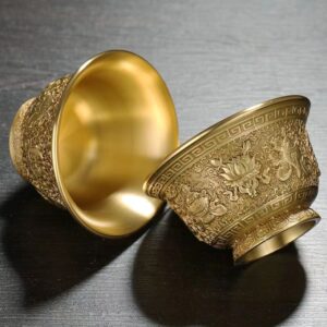 Pure copper tantric auspicious water cup holy water for Buddha household Buddha's front ornament Buddhist temple offering bowls