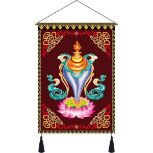 Tibetan Buddhist Thangka Eight Treasures Picture Auspicious Fabric Hanging Painting Living Room Sofa Background Wall Decoration Cloth Painting Temple Thang-ga