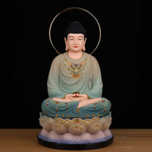 Three Treasures Buddha Shakyamuni Buddha Statue Buddha Family hall Offering Ornament Resin figurine founder of Chinese Buddhism figure