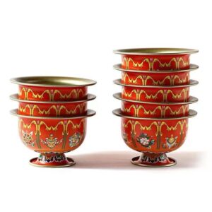 Buddha Hall Alloy Worship Cup Water Bowl Divine Platform Dharma Ceremony Tibetan Buddhist Vajrayana Tribute Bowl