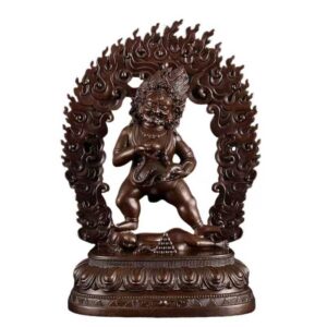 Pure copper exquisite carving black god of wealth Lamaism bronze statue Tibetan Buddhism Tantra Sculpture Buddhist Black Jambhala Ornament Home offerings decorations in foyer living room family hall  for worshipping Buddha