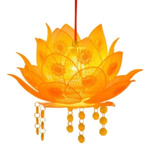 Lotus Lamp for Buddhist Temples Multicolored Lotus Pendant Led Lamp family hall Long Bright decorative light decorate lighting Buddha items decoration