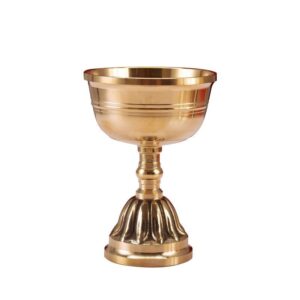 Buddha's front offering butter lamp base, household pure copper candle holder, Candlestick altar ornament, Eternal Fire Temple Ever-burning oil lamps, votary lamp offered by Buddhist