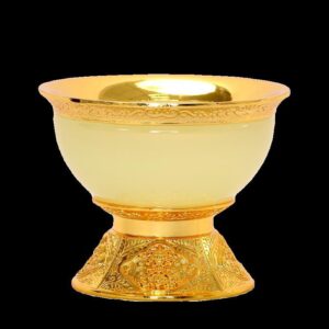 Tibetan Buddhist water offering cup, household tantra utensils family hall Offering sacrifices bowls, desktop Artificial Jade/Alloy pure water holy cup, Buddha front Ornament, ritual implements Buddhism Item