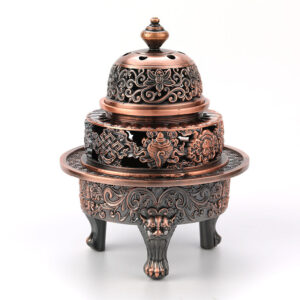 Buddhist items Conch Incense Burner, temple censer, Three legged Sandalwood Incense Burner, burn incense coil Joss stick, Eight Auspicious Patterns Tibetan Buddhism