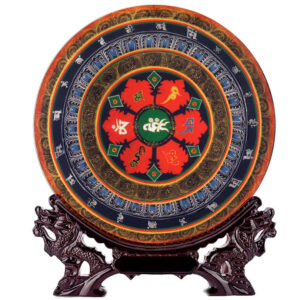 Tibetan Buddhism Thangka Round Plates Mandala, Home Living Room Tantric Altar City circle dkyil-vkhor Ornament, Lamaism Buddha Hall Decoration, Buddhist sacred land Tancheng Desktop decorative painting