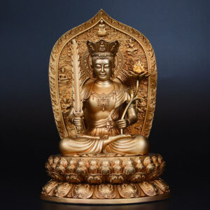 Esoteric Buddhism full copper zodiac natal Buddha statue, Shingon Mantra-Yana Akasagarbha, Vairocana, Acalanatha, Manjusri, Samantabhadra, Mahasthamaprapta, Amitayus, Thousand-armed Kwan-Yin Bodhisattva figurine, Mantrayana Ornaments
