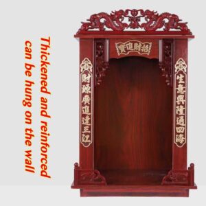 Buddhist niche for household use hanging cabinet, Wall mounted small Guanyin Buddha altar, Chinese Taoist Joss Shrine God of Wealth offering table, Multiple sizes to choose from