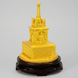 The Pure and Bright Dharani Sutra pagoda for Buddhist relics, Great Dharani Sutra of Immaculate and Pure Light, Buddha Hall Copper Stupa Ornament, Buddhist shrine