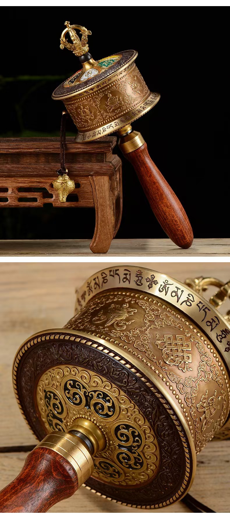Copper Tibetan Prayer Wheel – Sacred Om Mani Padme Hum Mantra Copper Tibetan Prayer Wheel – Sacred Om Mani Padme Hum Mantra
