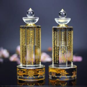 Buddhist stone pillar Usnishavijaya, Offering and storing Usnisa Vijaya Dharani Sutra, Buddhosnisah Dharani carving, Surangama sutra pillar, Buddha Altar Crystal Relic Pagoda Carved Shurangama Mantra, form ties Stupa