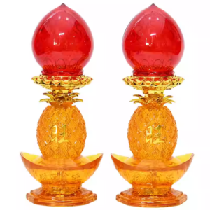 Gold ingot style buddha light, family hall lampion for worshipping, Chinese Taoist Joss Worship Lamps, Electronic holy lamp, Plug in Household Electric Candle, LED Long lasting Light for God of Wealth