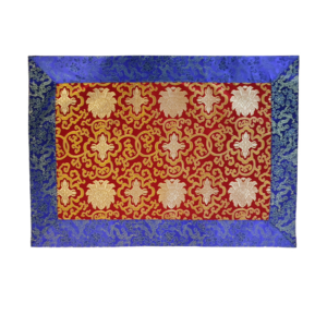Tibetan Buddhist table cloth with double layered and thickened, Lamaism altar cloth for copying scriptures, Weaving brocade tablecloths, lotus embroidery Folk pattern, fabric decoration