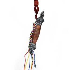 King Gesar's Ruyi scepter, Vajra-pestle ornament Can store sacred objects, Tibetan Lamaism Gesar horse whips, Pure copper Buddhist ritual implements wooden staff, Hero Gesar wand fulfill one's wishes - Copper 7.6CM