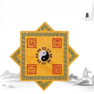 Fine embroidery of Daoist items, Sutras cloth Covering for Taoist scriptures, Tai Chi Eight Trigrams, red-crowned cranes, mythical beasts Pattern, jacquard cloth, silks and satins
