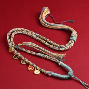 Handmade braided pendant hanging rope, suitable for hanging thangka Zashi Lhamo Amulet, Tibetan Buddhism Talisman men's and women's ethnic style jewelry accessory, Retro adjustable necklace rope