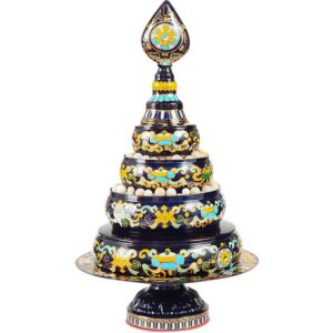 Tibetan Lamaism alloy cloisonn Mandala plate painted with eight auspicious, Offering Mandala trays for gemstone decoration in Buddhist temple