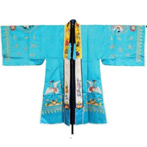 Lake blue small sleeve Five Thunder robe