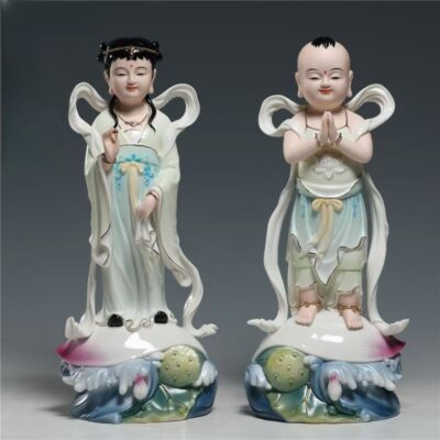 Divine Attendants of Guanyin Figure