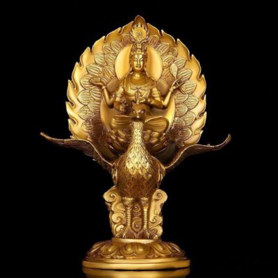 Brass Mahāmayūrī Statue