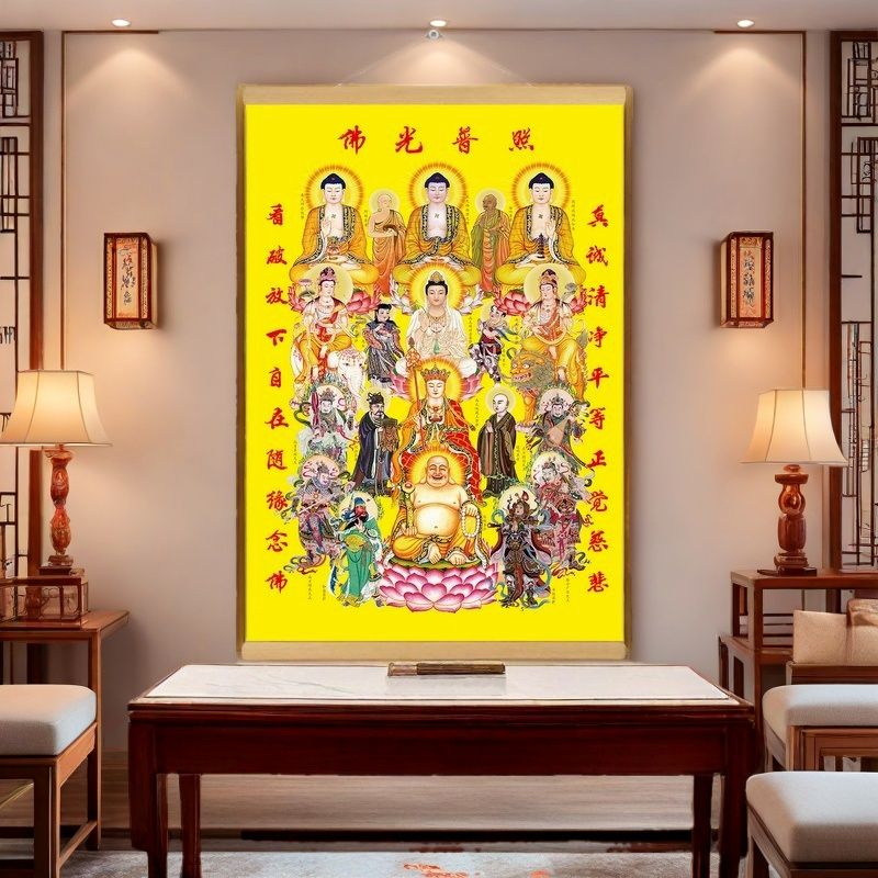Full assembly of Buddhist deities hanging painting Full assembly of Buddhist deities hanging painting