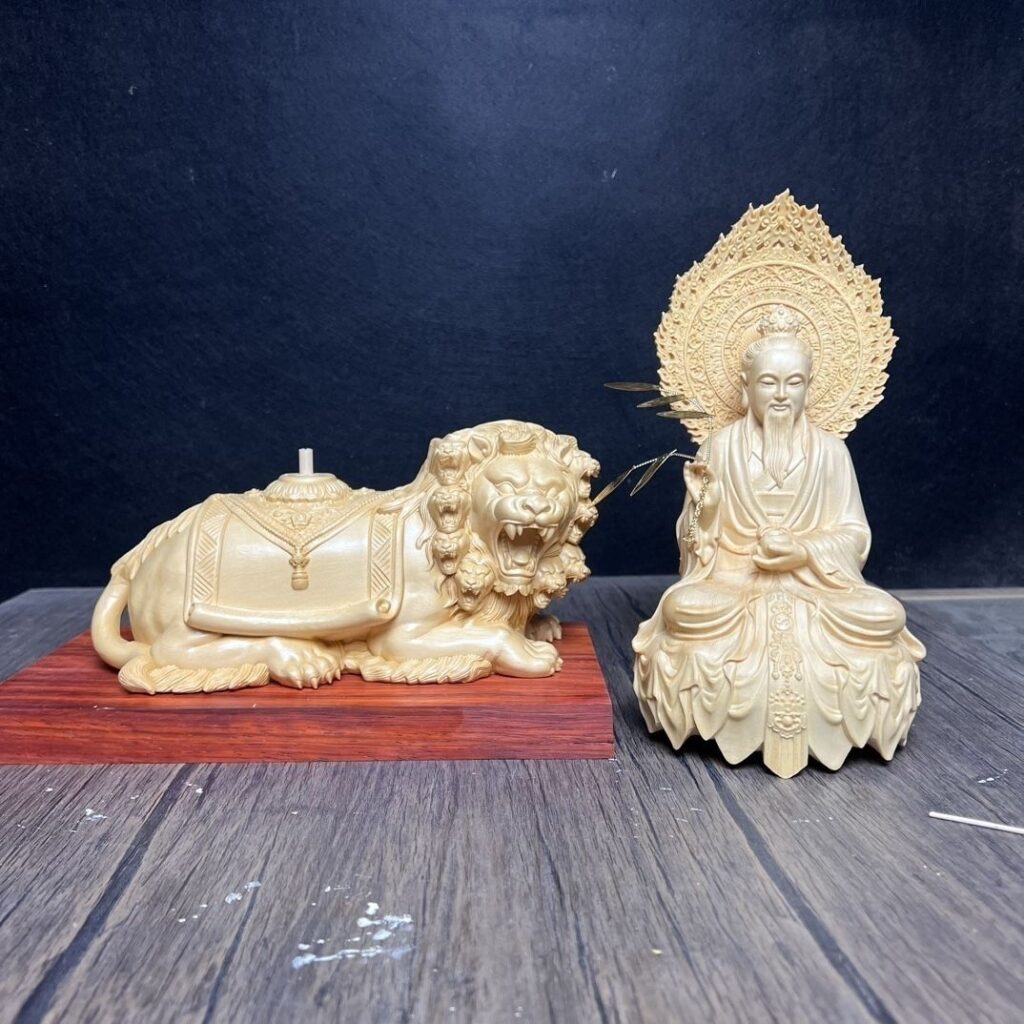 Wood Carved Daoist Salvation Deity Statue Daoist Salvation Deity