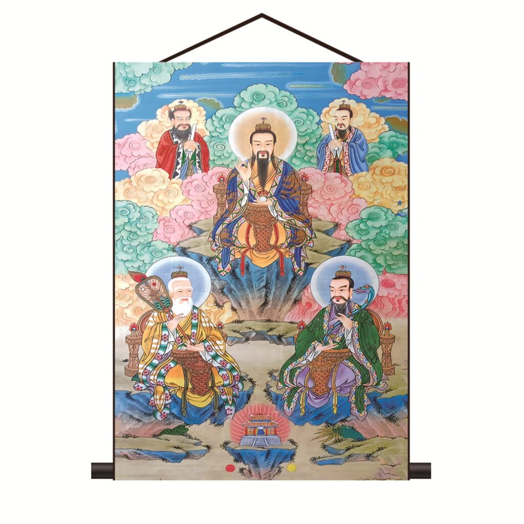 Silk scroll painting of Three Pure Ones Paintings of Three Pure Ones
