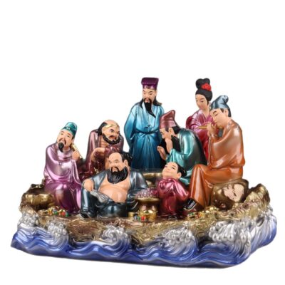 Eight Immortals Dragon Boat Statue