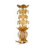 Antique Gold LED Lotus Lamp