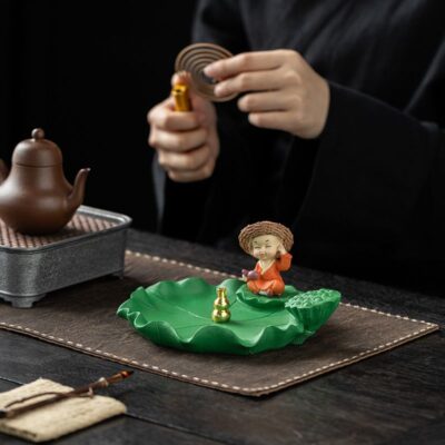 Lucky Lotus Leaf Incense Holder