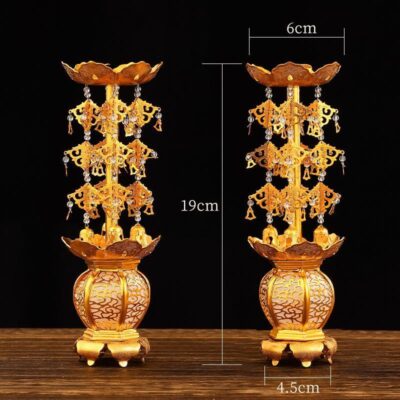 Antique Gold LED Lotus Lamp