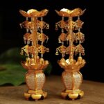 Antique Gold LED Lotus Lamp