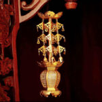 Antique Gold LED Lotus Lamp