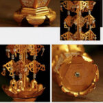 Antique Gold LED Lotus Lamp