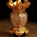 Antique Gold LED Lotus Lamp