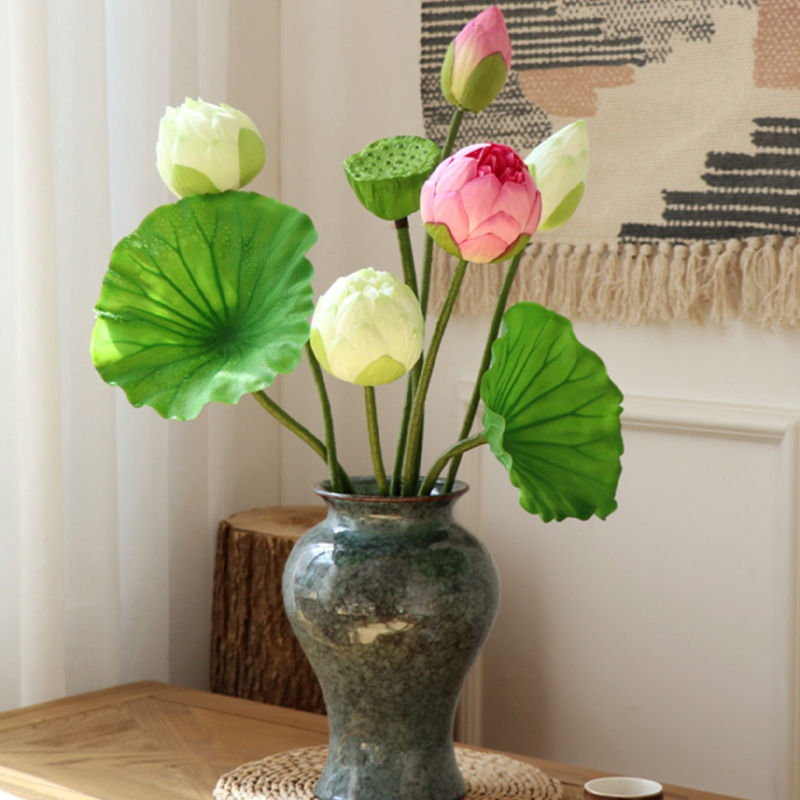 High-end Artificial Lotus Flowers with Realistic Touch, Lotus Leaves Artificial lotus flowers