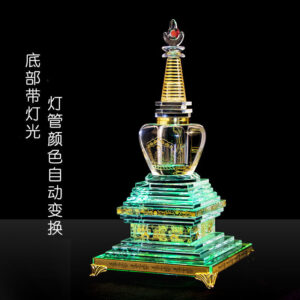 Illuminated Buddhist Crystal Stupa