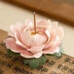 Handmade Peony Ceramic Incense Holder