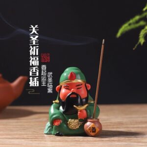 Resin Guan Gong Incense Holder, Stress Relief Decor