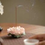 Handmade Peony Ceramic Incense Holder