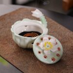 Celadon Lotus Incense Burner, Tea Room Decor