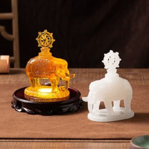 Auspicious Six-Tusked White Elephant Dharmachakra Symbol
